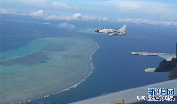 2017年3月19日，南海舰队航空兵某飞行团组织“飞豹”对我南海岛礁进行巡航。新华社发